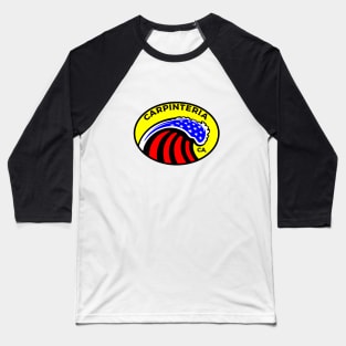 Carpinteria California Surfing Surf Patriotic Wave Rincon Baseball T-Shirt